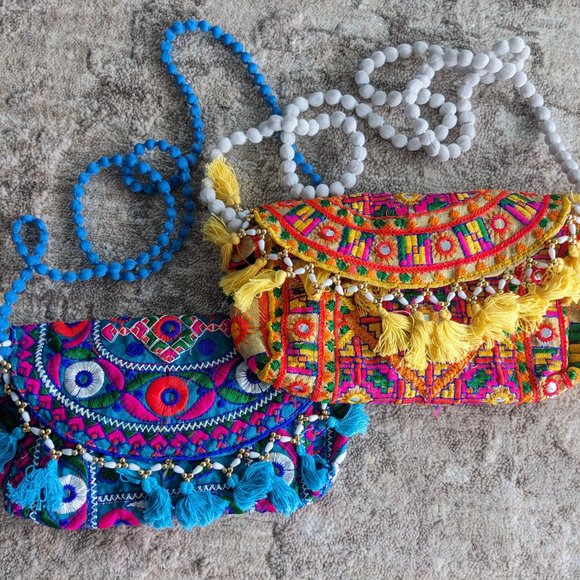 Vegan Boho Sling Bag - Yellow - Picture 4 of 4